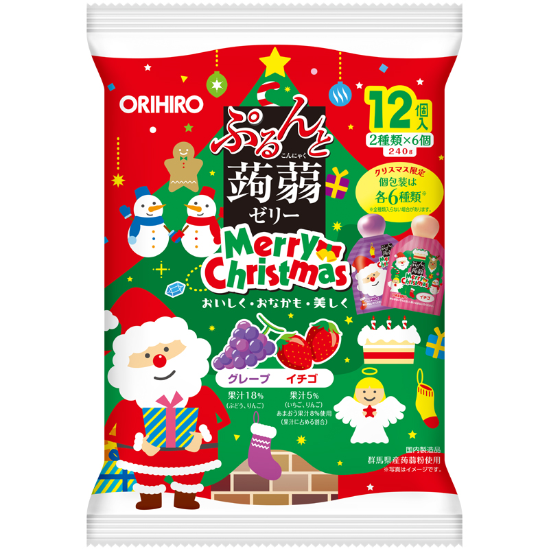 クリスマスぷるんと蒟蒻ゼリーパウチ